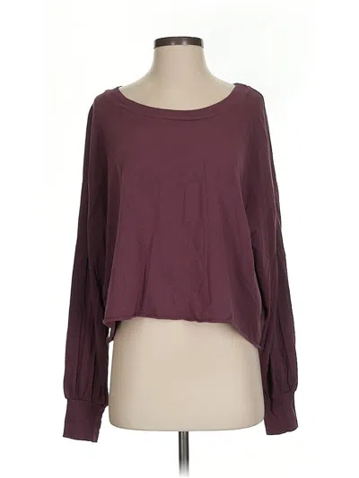 Pre-owned Project Social T Long Sleeve T-shirt In Burgundy