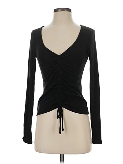 Pre-owned Project Social T Long Sleeve Top Black Sweetheart Neckline Tops