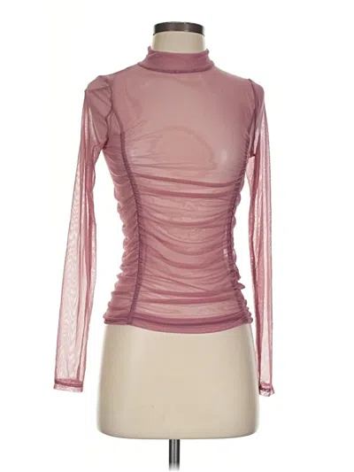 Project Social T Long Sleeve Top Pink Turtleneck Tops In Brown