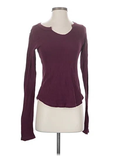 Pre-owned Project Social T Long Sleeve T-shirt In Burgundy