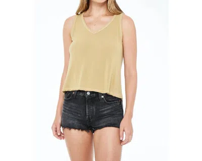 Project Social T Loving Kind Rib Mix Tank In Spicy Mustard In Neutral