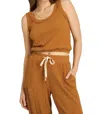 Project Social T Luca Scoopneck Textured Tank In Saddle In Brown