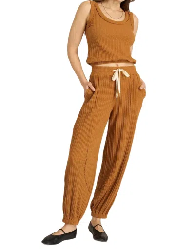 Project Social T Luca Textured Pant In Saddle In Brown