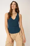 Project Social T Madly Rib Notch Tank In Blue