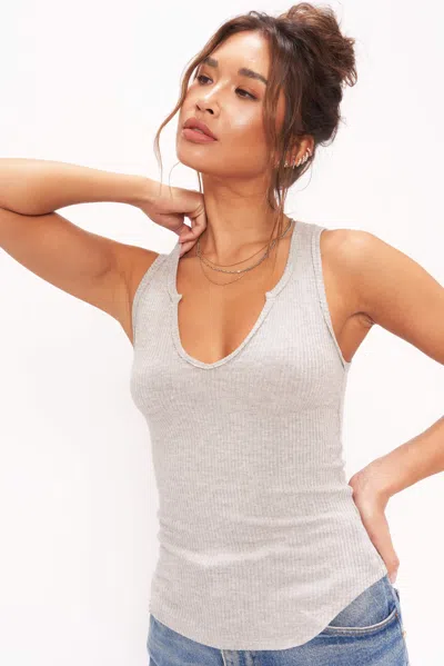 Project Social T Madly Rib Notch Tank In White