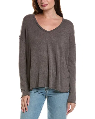 Project Social T Mae Textured V-neck Top In Brown