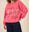 Project Social T Making Spirits Bright Sweatshirt In Raspberry Blossom In Pink