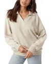 Project Social T Mari Mixed Fleece Collared Pullover In Neutral