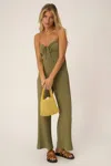 Project Social T Marseille Strapless Rib Jumpsuit In Green