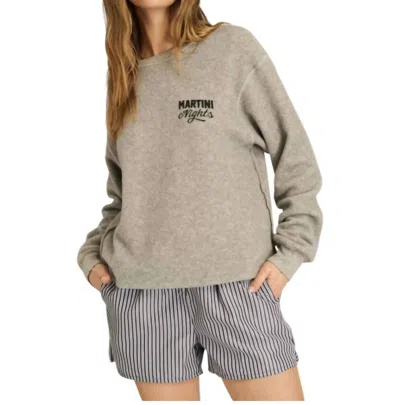 PROJECT SOCIAL T MATCHA/MARTINI REVERSIBLE SWEATSHIRT IN HEATHER GREY