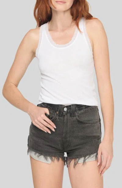 Project Social T Misty Mesh Trim Tank In White