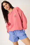 Project Social T Mon Cherie Embroidered Oversized Sweatshirt In Pink