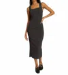 Project Social T Montara Square Neck Rib Midi Dress In Black