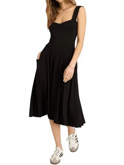 Project Social T Monterey Sweetheart Dress In Black In Multi