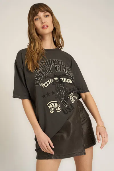 Project Social T Moto Classic Relaxed Tee In Gray