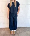 Project Social T Mystic Parachute Terry Jogger In Black In Blue