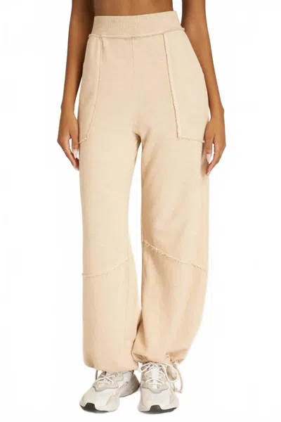 Project Social T Mystic Parachute Terry Jogger In Mother Of Pearl In White