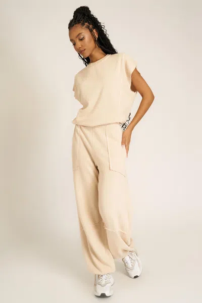 Project Social T Mystic Terry Top In Neutral