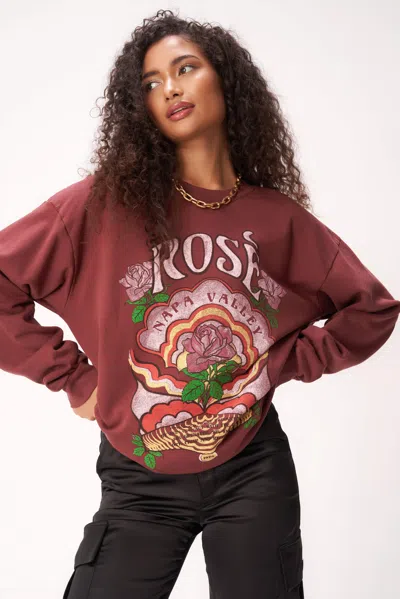 Project Social T Napa Rosé Sweatshirt In Burgundy