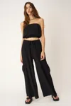 Project Social T Never Better Textured Wide Leg Pant In Black