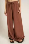 Project Social T Nigel Pleated Wide Leg Pants In Russett Brown In Multi