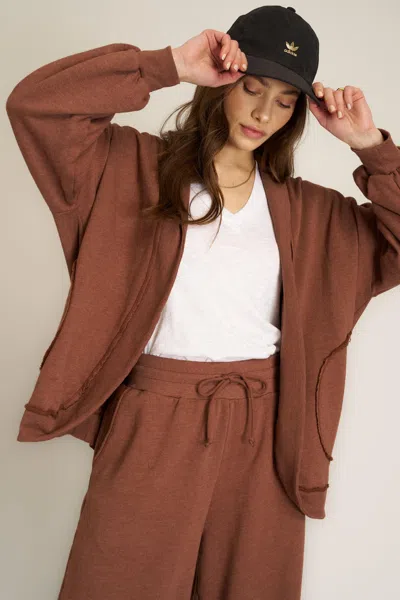 Project Social T Nigel Slouchy Jacket In Brown