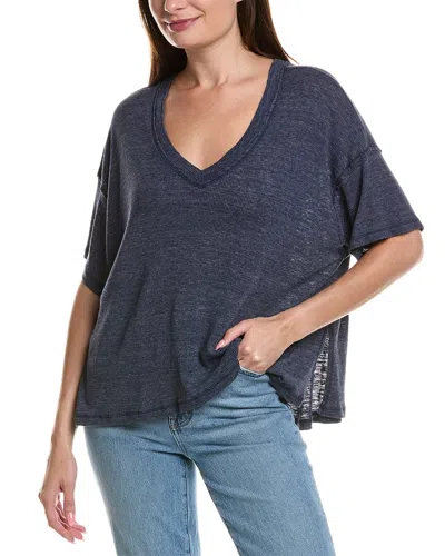 Project Social T Oh Girl Raw V-neck T-shirt In Blue