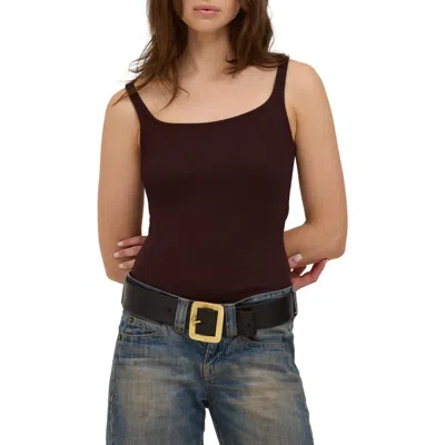 Project Social T Olsen Rib Scoop Neck Tank In Dark Mocha