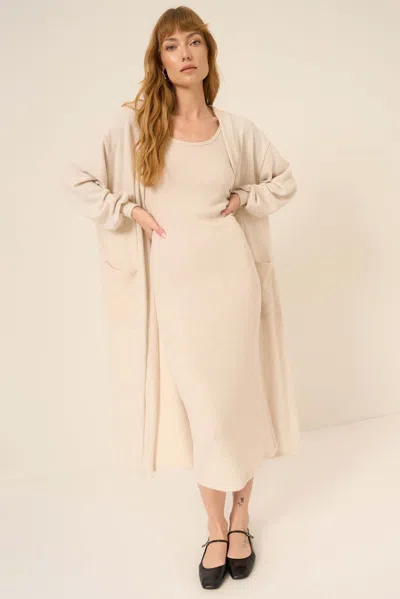 Project Social T On My Way Brushed Cardi In Neutral