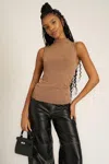 Project Social T On The Town Layered Mesh Tank In Brown