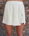 Project Social T Other Side Skort In Beige In White