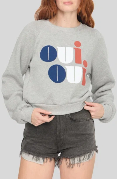 Project Social T Oui Oui Shrunken Graphic Sweatshirt In Gray