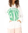 Project Social T Palm Springs Tennis Zip Hoodie In White In White