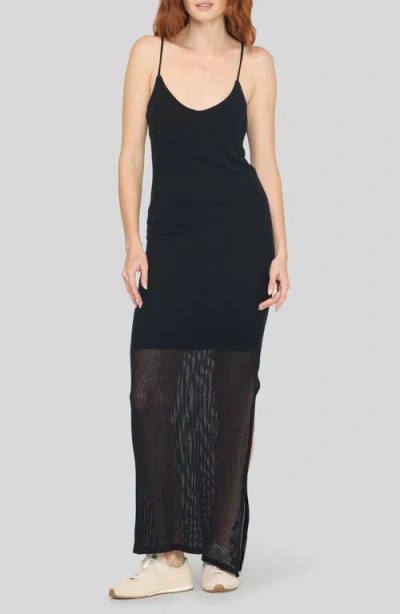 Project Social T Paloma Mesh Mixed Maxi Dress In Black