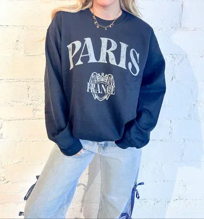 Project Social T Paris Sweatshirt In Black In Blue