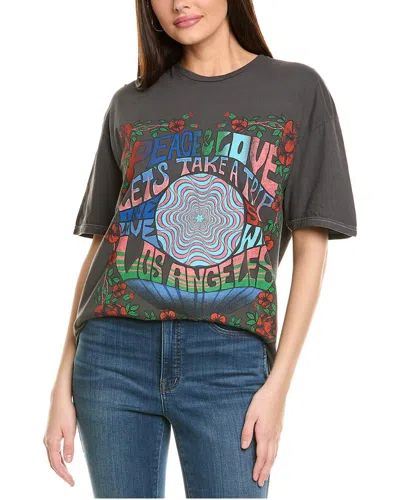 Project Social T Peace & Love Relaxed T-shirt In Gray