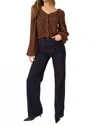Project Social T Piece Of My Heart Textured Button Front Top In Brown