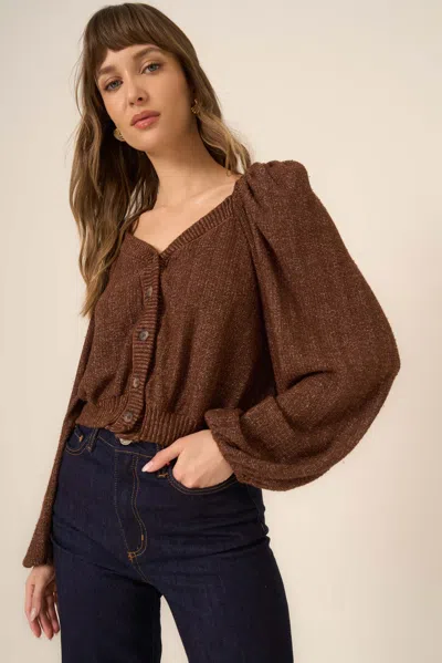 Project Social T Piece Of My Heart Textured Button Front Cardi In Multi