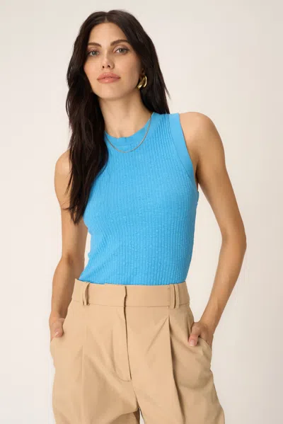 Project Social T Player Fitted Racerback Rib Tank In Blue