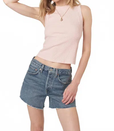 Project Social T Player Fitted Racerback Rib Tank In Cameo Rose In Pink