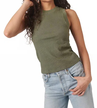Project Social T Player Fitted Racerback Rib Tank In Rosemary In Green