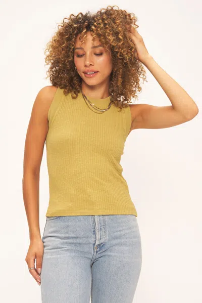 Project Social T Player Fitted Racerback Rib Tank In Yellow