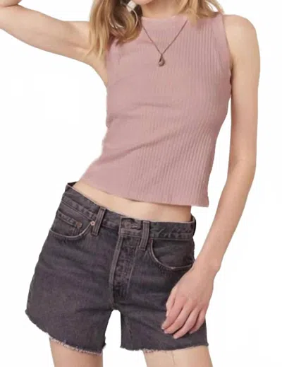 Project Social T Player Racerback Rib Tank In Dusty Lilac In Pink