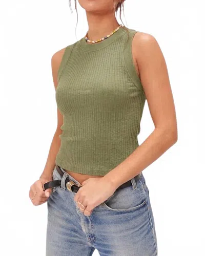 Project Social T Player Rib Tank Top In Sage Leaf In Green