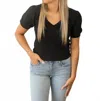 Project Social T Puff Sleeve Pullover Top In Black In Black