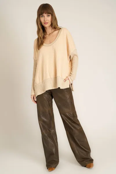 Project Social T Quinn Mixed Fabric Oversized Pullover In Green