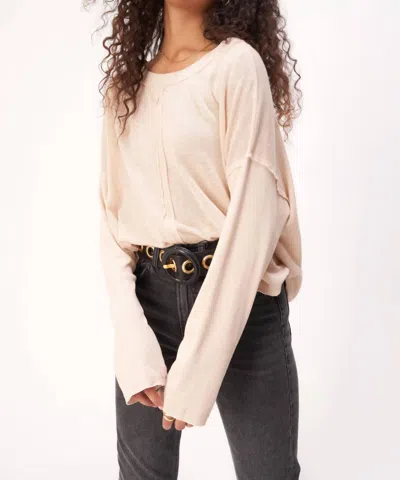 Project Social T Ramina Seamed Long Sleeve Top In Ginger Rose In Beige