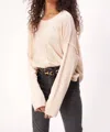 PROJECT SOCIAL T RAMINA SEAMED LONG SLEEVE TOP IN GINGER ROSE