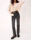 Project Social T Ramina Seamed Textured Longsleeve Top In Ginger Root In White