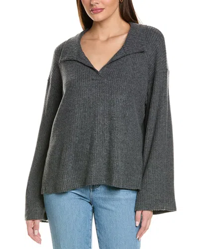 Project Social T Raven Collared Cozy Rib Pullover In Grey